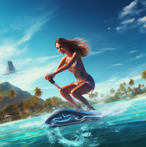 How to ride an Electric Surfboard? - efoil surfboard - woman enjoying esurfing